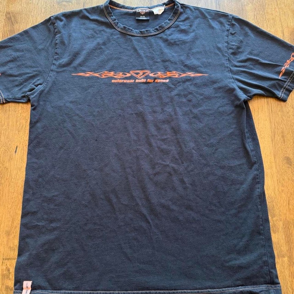 Vintage FXR Racing T Shirt XL Black Orange Outerwear Built For Speed  90s Y2K